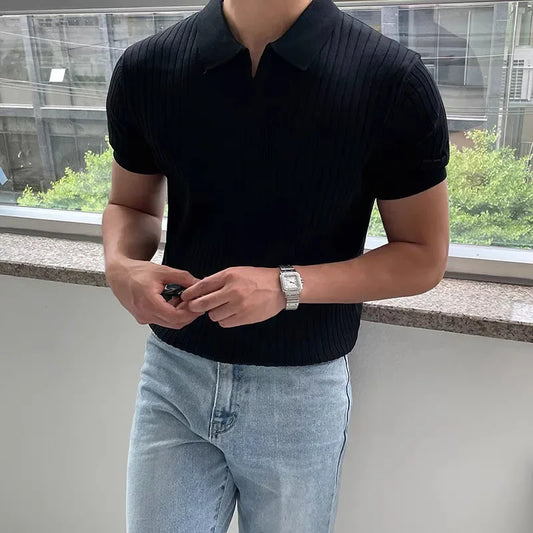 Knitted polo shirt (short sleeve)