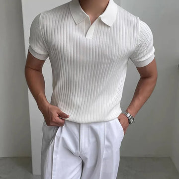 Knitted polo shirt (short sleeve)